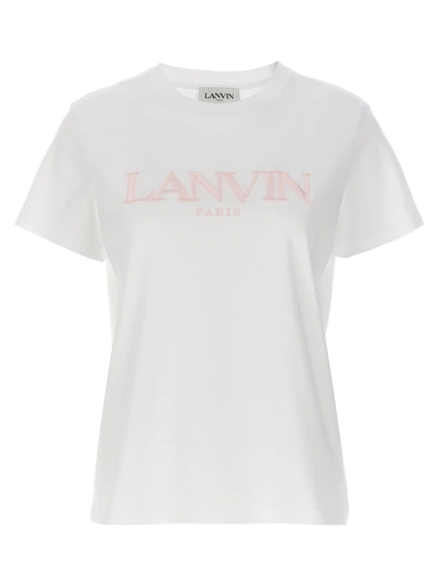 Shop Lanvin Logo Embroidery T-shirt White