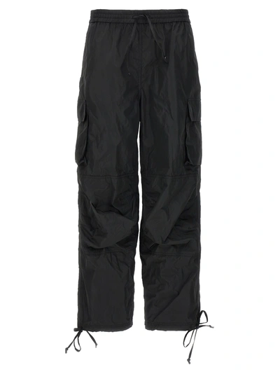 Shop Msgm Nylon Cargo Pants Black