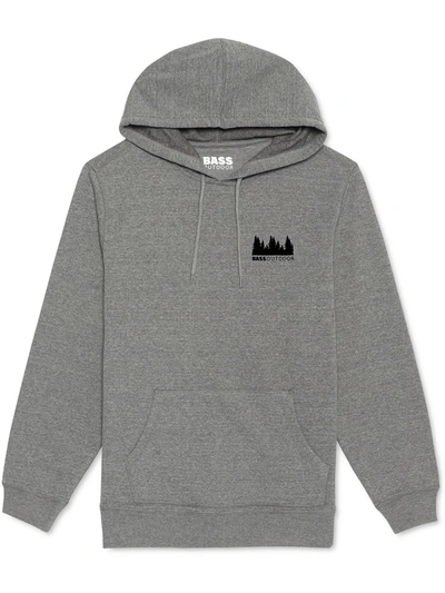 Shop Bass Outdoor Big & Tall Mens Back Logo Front Pocket Hoodie In Grey