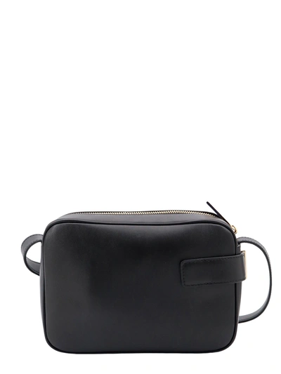 Shop Ferragamo Leather Shoulder Bag With Iconic Frontal Gancini Detail