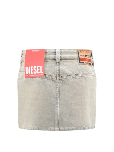 Shop Diesel Denim Skirt With Back Logo Patch