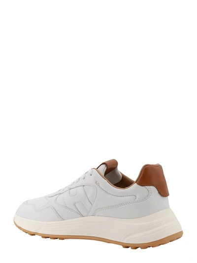Shop Hogan Leather Sneakers With Stitched Logo