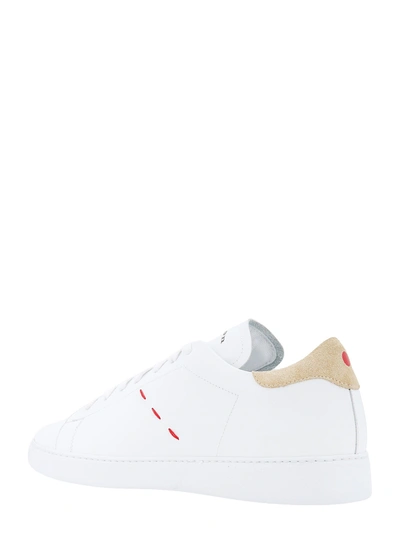 Shop Kiton Leather Sneakers With Logo Embroidery And Iconic Stitching