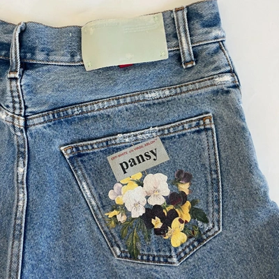 Pre-owned Off-white Blue Denim Frayed Shorts