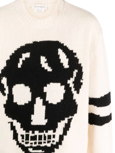 Shop Alexander Mcqueen Sweaters In Cream/black