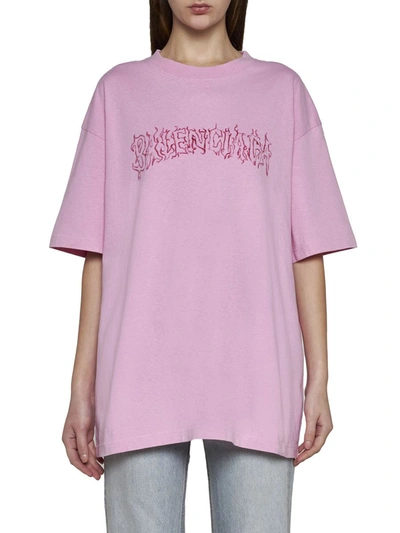 Shop Balenciaga T-shirts And Polos In Pink/red