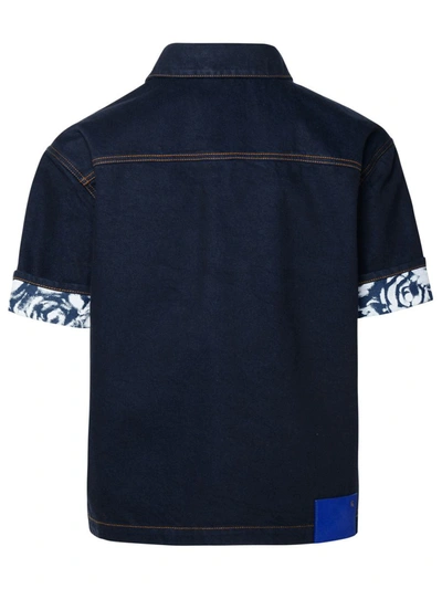 Shop Burberry Blue Cotton Shirt