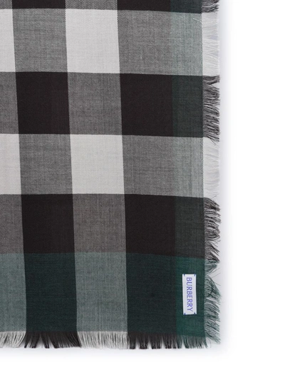 Shop Burberry Green Cashmere Blend Scarf