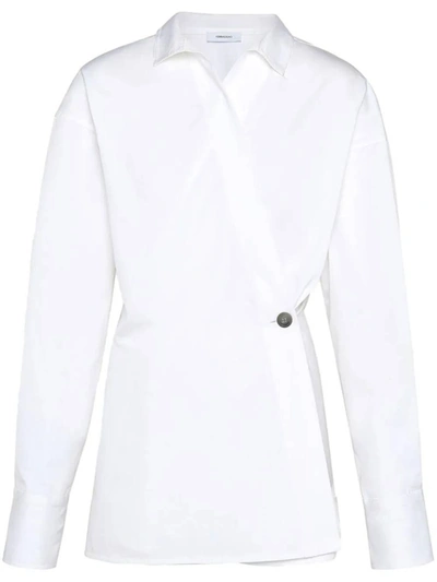 Ferragamo Asymmetric Closure Shirt In White