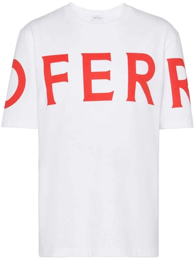 Shop Ferragamo T-shirts And Polos In White/new Red