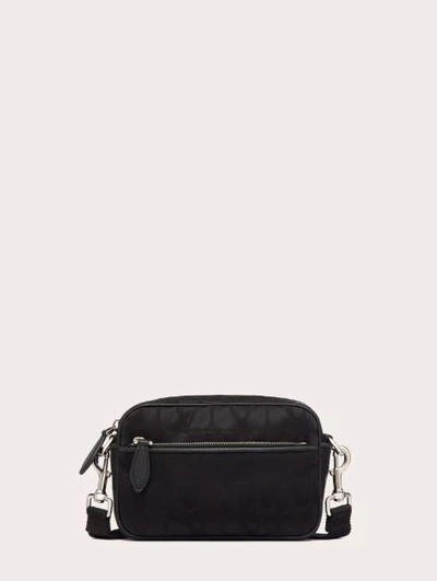 Shop Valentino Garavani Crossbody Bag In Toile Iconographe Technical Fabric In Black