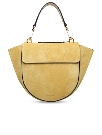 Shop Wandler Mini 'hortensia' Sand Calf Leather Bag In Yellow