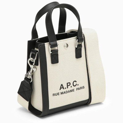 Shop Apc A.p.c. Camille 2.0 Beige/black Cotton And Linen Tote Bag Women