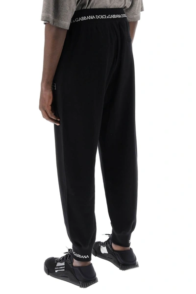 Shop Dolce & Gabbana Logo Trim Sweatpants Men In Black
