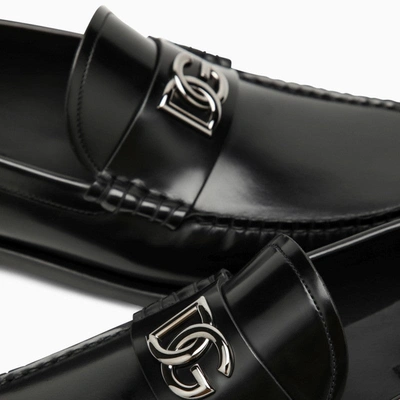 Shop Dolce & Gabbana Dolce&gabbana Black Leather Loafer With Logo Men