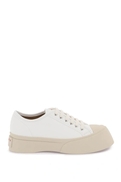 Shop Marni Leather Pablo Sneakers Women In White