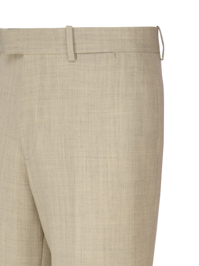 Shop Burberry Wool Tailored Pants In Hunter