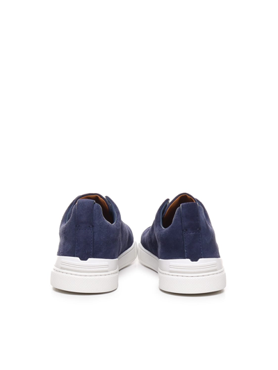 Shop Zegna Sneakers Without Laces In Blue