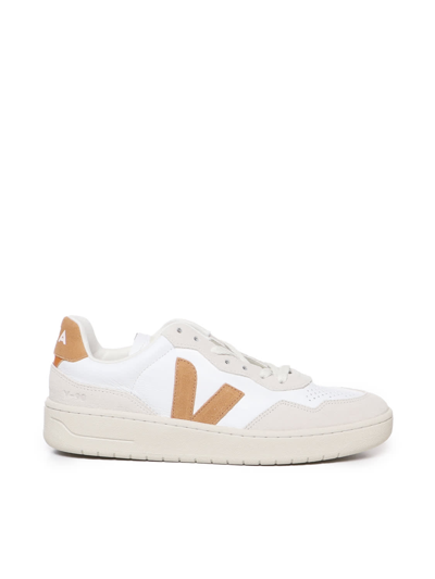Shop Veja V-90 Low Sneakers In White, Orange