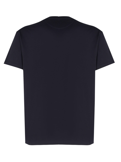 Shop Valentino Vlogo T-shirt In Cotton In Navy