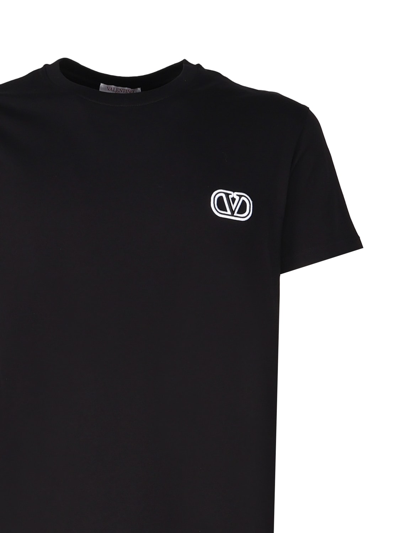 Shop Valentino Vlogo T-shirt In Cotton In Black