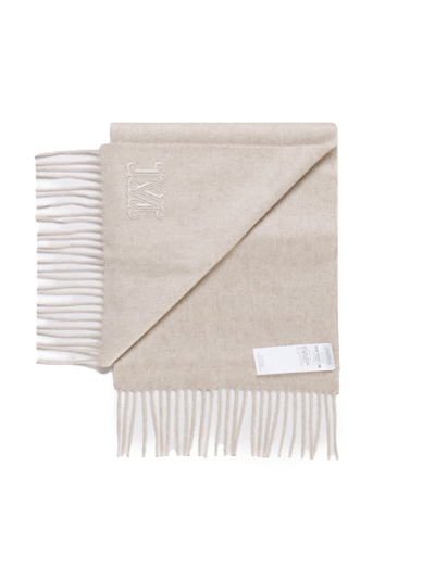 Shop Max Mara Messina Scarf In Mixed Wool In Sand