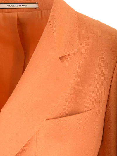 Shop Tagliatore Nayade Double-breasted Blazer In Orange