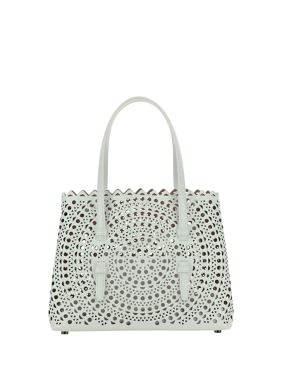 Shop Alaïa Mina 25 Handbag In Blanc Optique