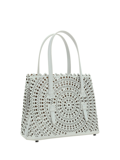 Shop Alaïa Mina 25 Handbag In Blanc Optique