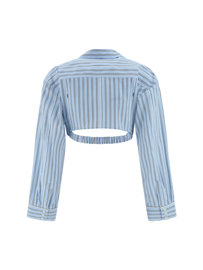 Shop Jacquemus La Chemise Bahia Shirt In Print Blue Stripe