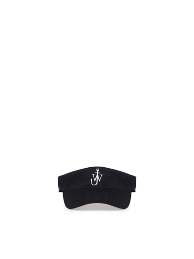 Shop Jw Anderson Cotton Visor With Logo In Black