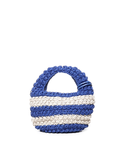 Shop Jw Anderson Popcorn Basket Handbag In Blue, White