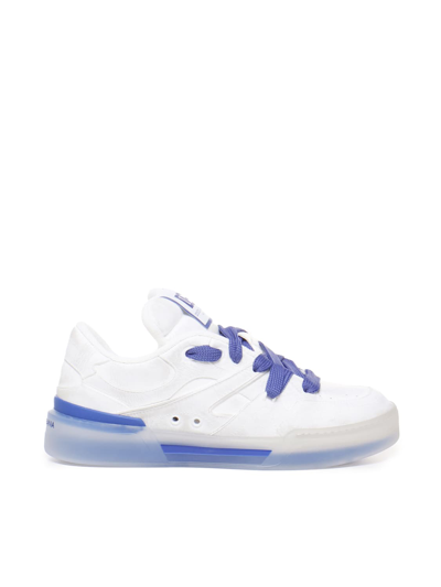 Shop Dolce & Gabbana New Roma Sneakers In Leather In White