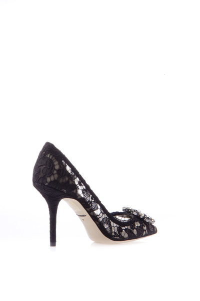 Shop Dolce & Gabbana Rainbow Lace Pumps With Broche In Black