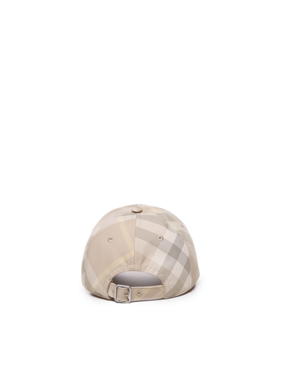 Shop Burberry Baseball Cap Check In Flax