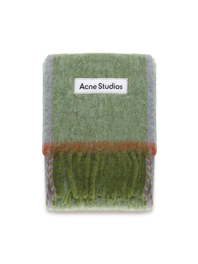 Shop Acne Studios Mohair Wool Scarf In Green