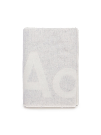 Shop Acne Studios Jacquard Logo Scarf In Grey