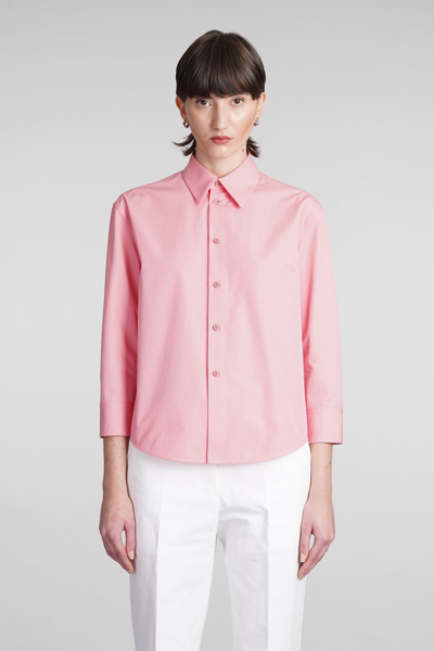Shop Jil Sander Shirt In Rose-pink Cotton