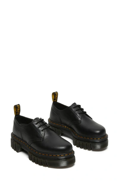 Dr. Martens Audrick Nappa Leather Platform Shoes In Black