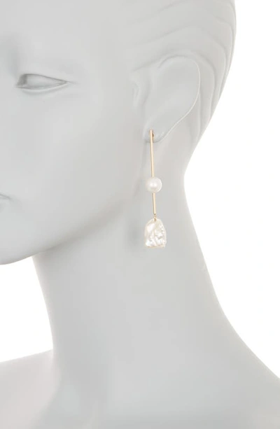 Shop Nakamol Chicago Freshwater Pearl Linear Drop Earrings In White