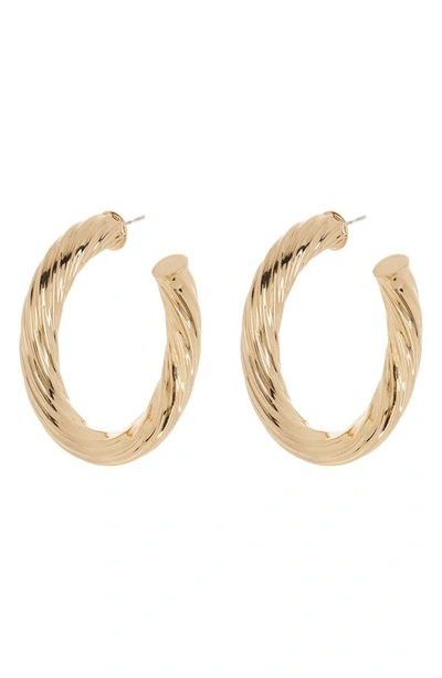 Shop Tasha Textured Hoop Earrings In Gold