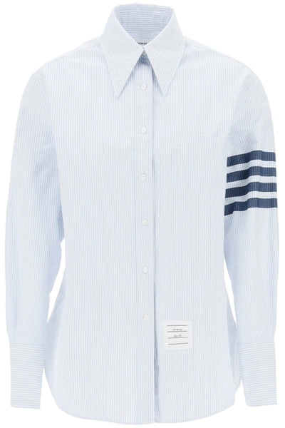 Shop Thom Browne Striped Oxford Shirt With Pointed Collar Women In Multicolor
