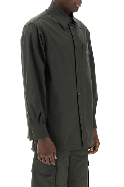Valentino Snap-up Overshirt In Stretch Nylon In Yellow