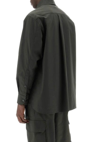 Valentino Snap-up Overshirt In Stretch Nylon In Yellow