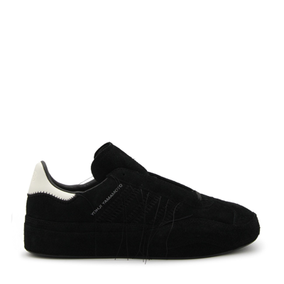 Shop Y-3 Black Suede Gazelle Sneakers In Black/black/black