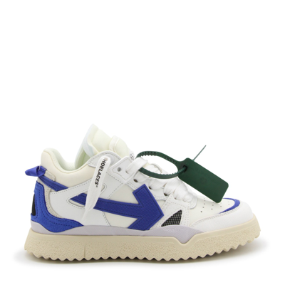 Shop Off-white White And Blue Sponge Leather Sneakers In White Blue