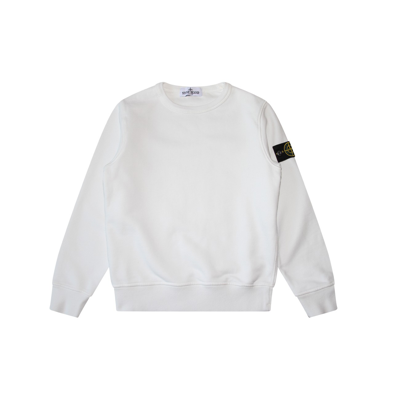 Shop Stone Island Ivory Cotton Sweatshirt