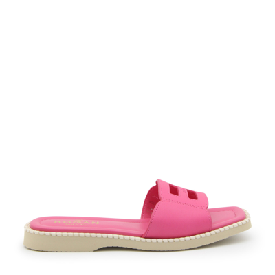 Shop Hogan Pink Leather H638 Sandals