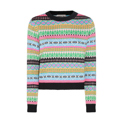 Shop Essentiel Antwerp Multicolour Wool Blend Egift Jacquard Sweater In Off-white