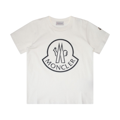 Shop Moncler White Cotton Logo T-shirt